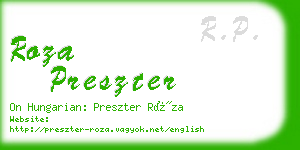 roza preszter business card